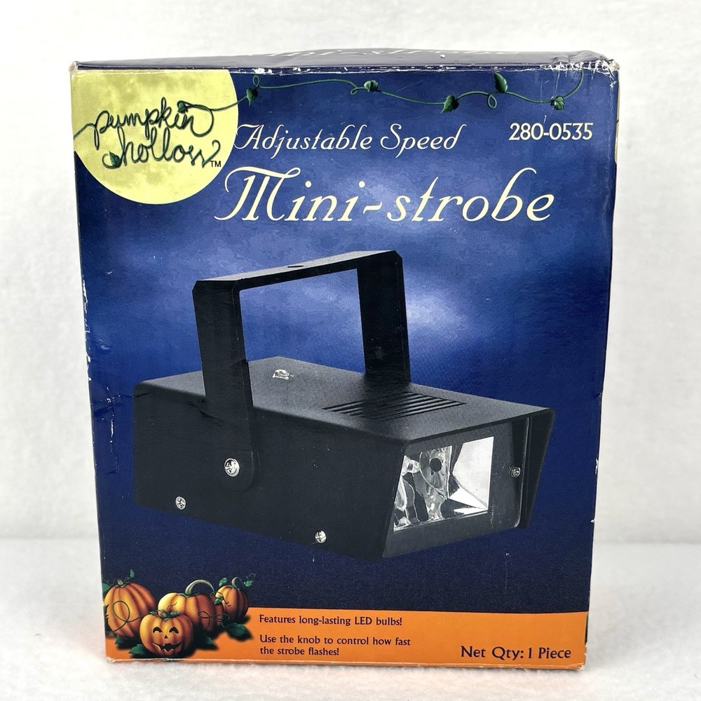 Pumpkin Hollow Adjustable Speed Mini Strobe Light LED Party Effect 280-0535